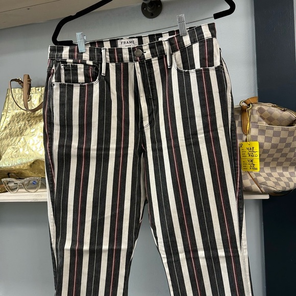 FRAME Le Sylvie Slender Straight Jeans – Sano Stripe – Size 32 - Picture 5 of 16